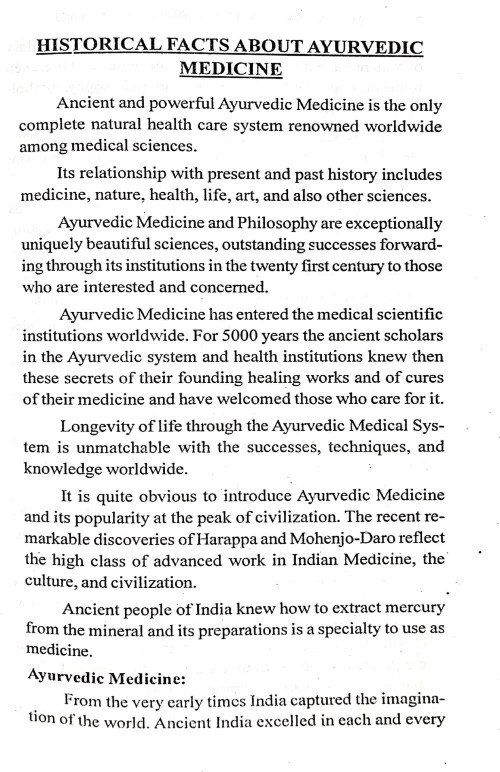 Ayurvedic Medicine And Honorable Living In This World